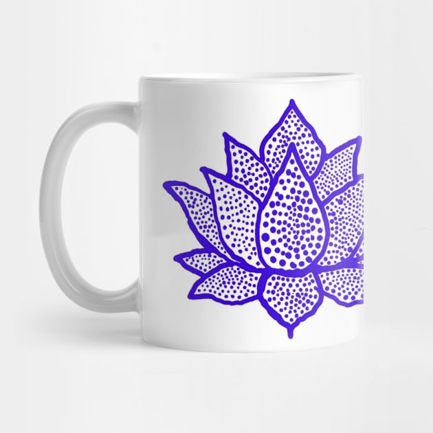 Navy blue spotted lotus flower by Dexter1468